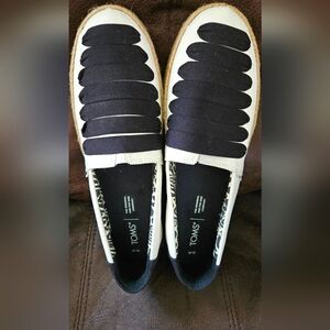 Toms Black and White Wedge Shoes